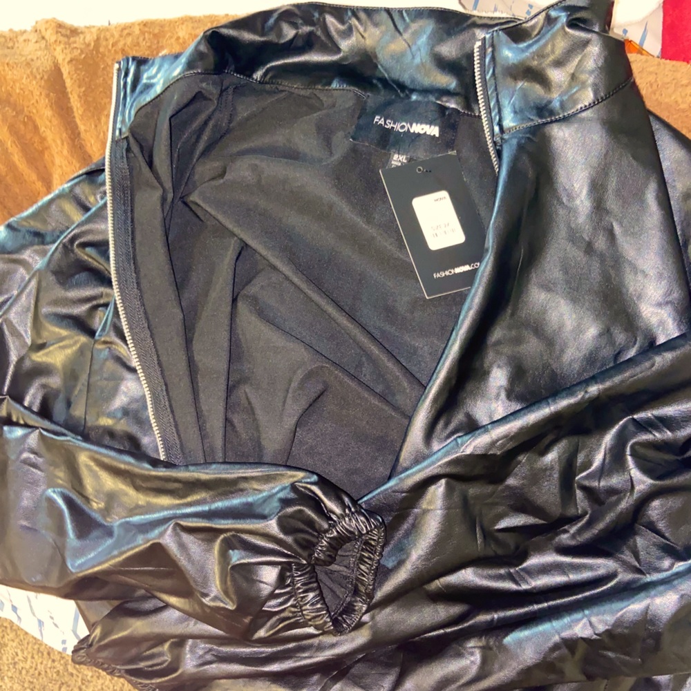 Faux Leather Bomber Jacket